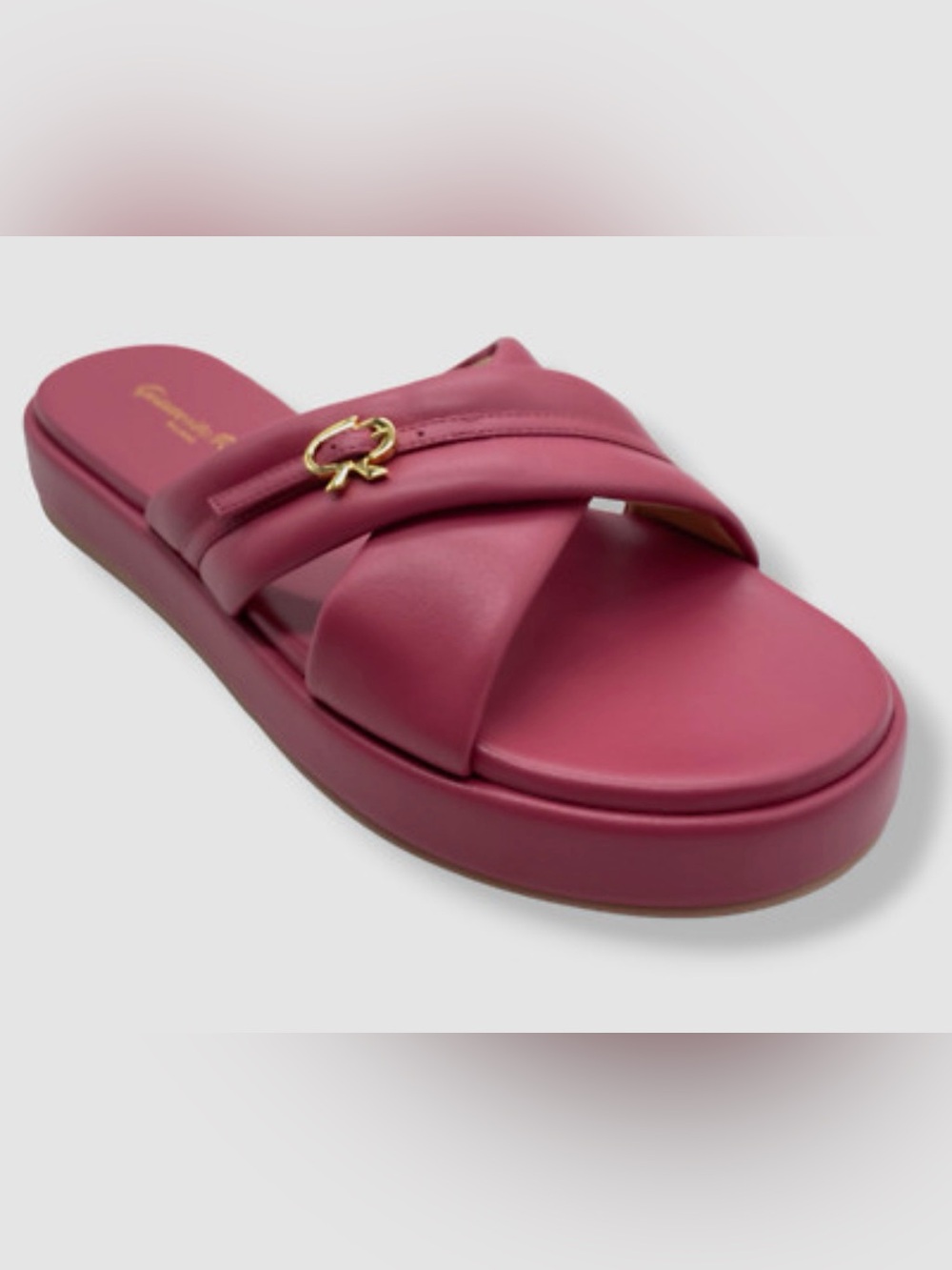 Gianvito Rossi Leather Alima Cross-Strap Sandals in Pink Size 7.5